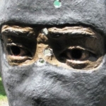 Target close-up balaklava Terrorist Target Shooting gun by sculpture Artist
