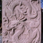 Sandstone sculptures - Dragons bas relief